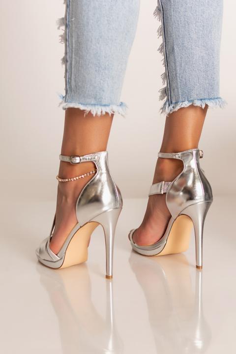 Sandály na vysokém podpatku Madesima, stříbrné