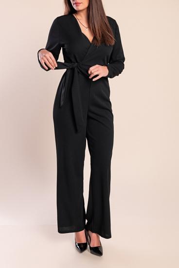 Elegantní overal s dlouhým rukávem, černý