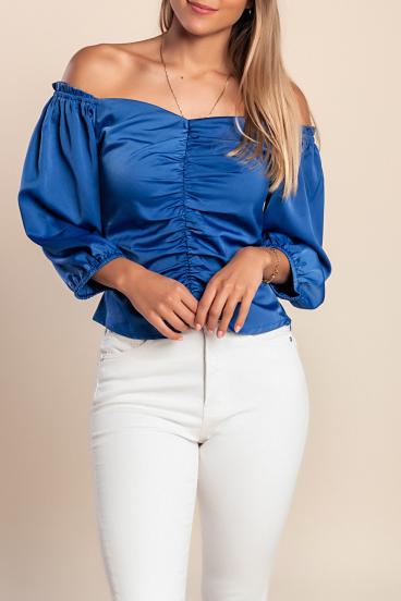 Halenka s 3/4 rukávem, modrá