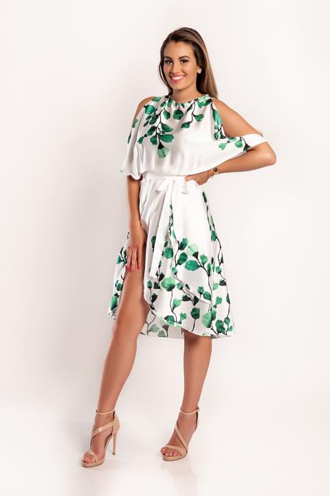 Elegantní midi šaty s potiskem Parnessa, zelené