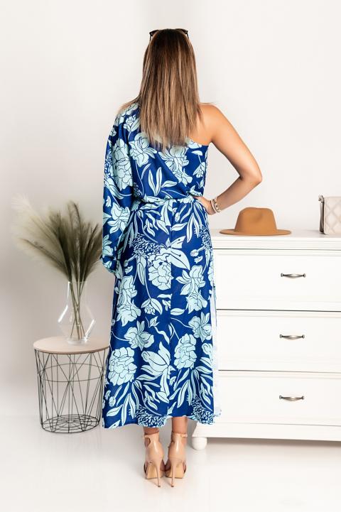 Elegantní maxi šaty s potiskem Tiezza, modré