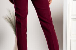 Elegantní dlouhé kalhoty Tordina, vínové