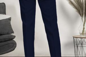 Elegantní dlouhé kalhoty s rovným střihemTordina, tmavě modrá