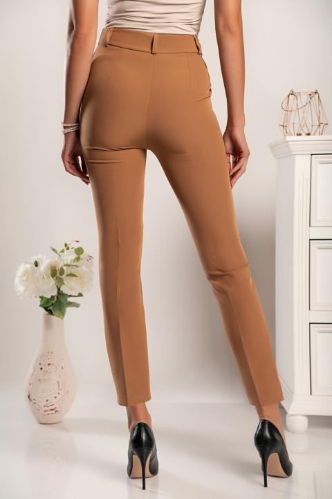 Elegantní kalhoty s vysokým pasem Amposta, velbloudí barva