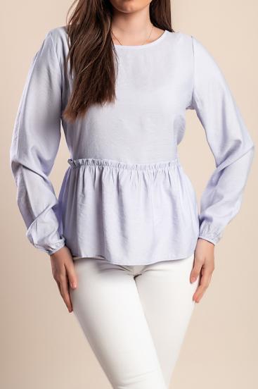 Halenka plus size s elastickým pasem, lila
