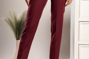 Elegantní dlouhé kalhoty Tordina, vínové