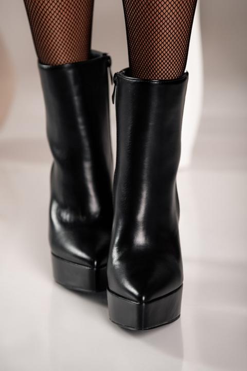Elegantní kotníkové boty na vysokém podpatku Yons, černé