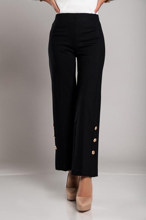 Elegantní kalhoty na knoflíky, černé