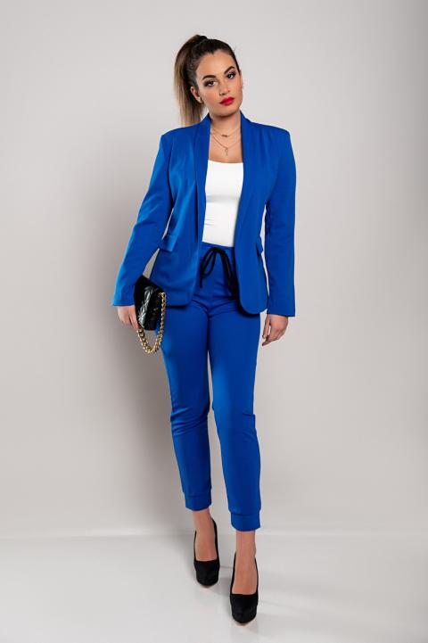 Elegantní kalhotový kostým Estrena, modré