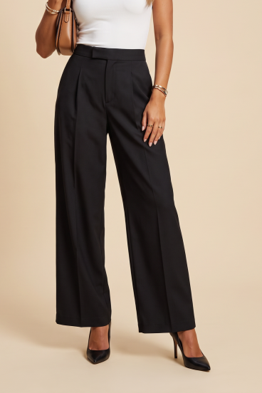 Elegantní široké kalhoty „Signature Wide“, černé