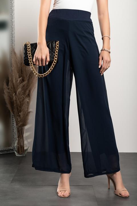Elegantní dlouhé kalhoty Veronna, tmavě modré
