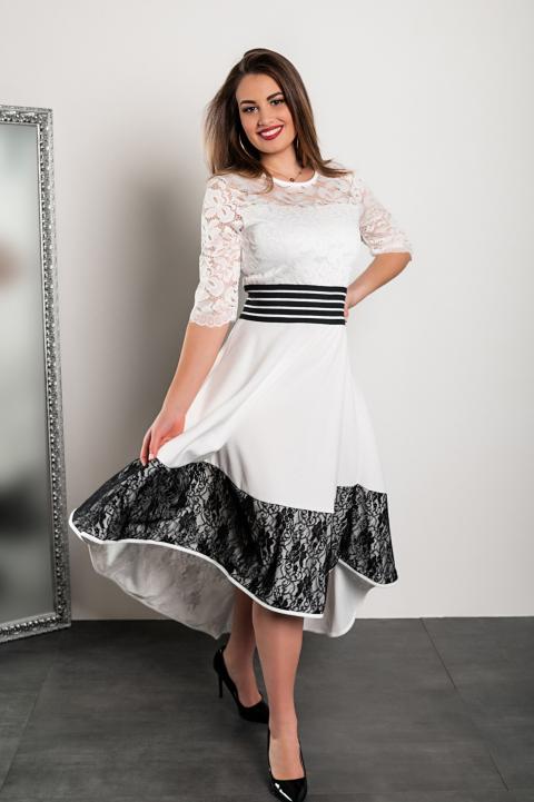 Elegantní šaty s krajkou Bianca, bílé