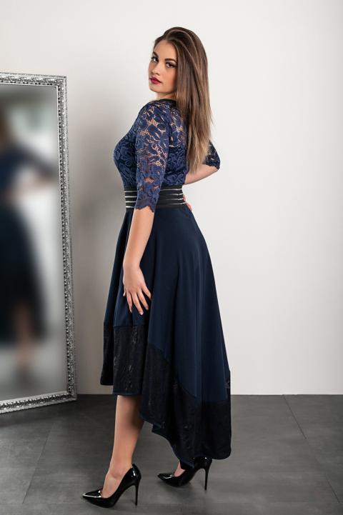 Elegantní šaty s krajkou Bianca, tmavě modré