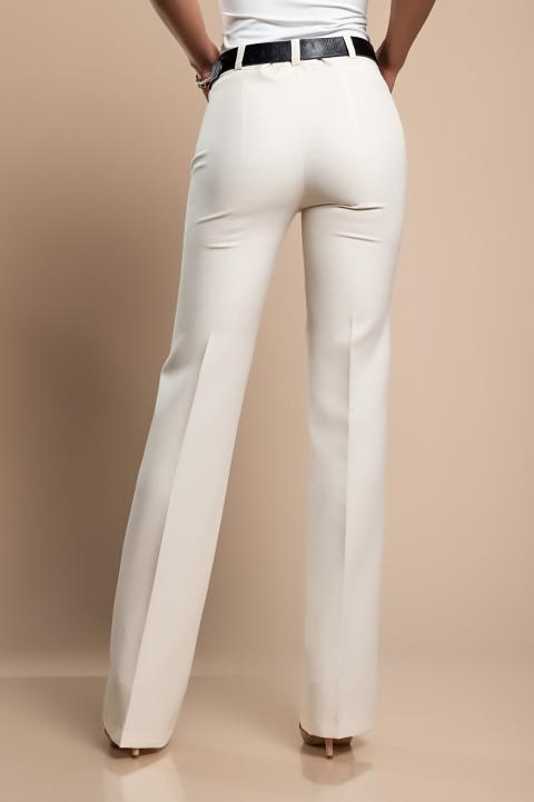 Elegantní dlouhé kalhoty s rovným střihem, béžová