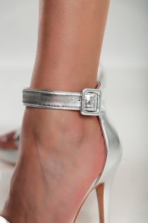 Sandály na vysokém podpatku Lamezia, stříbrné