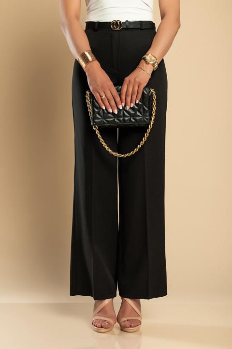 Elegantní dlouhé kalhoty s volným střihem, černé