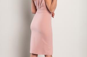 Elegantní midi šaty Triona, světle růžové