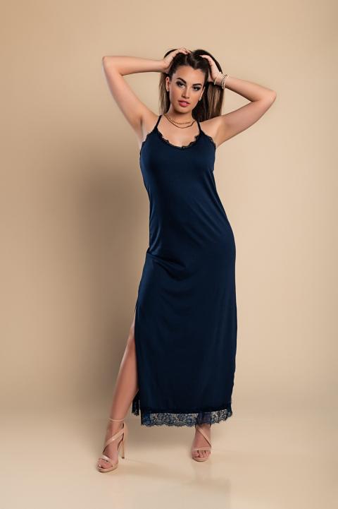 maxi šaty s krajkou Primarosa, tmavě modrá