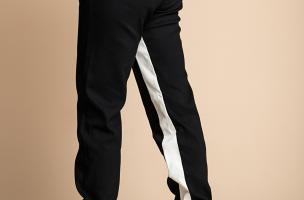 Dlouhé modní kalhoty s elastickým pasem Frieda, černé