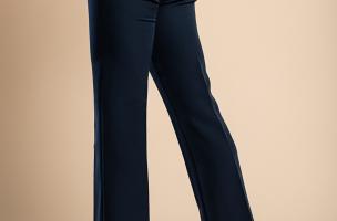 Elegantní dlouhé rovné kalhoty, tmavě modré