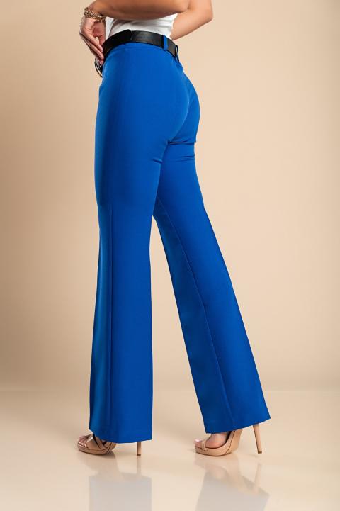 Elegantní dlouhé kalhoty s rovnými nohavicemi, modré
