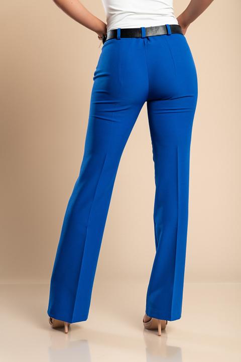 Elegantní dlouhé kalhoty s rovnými nohavicemi, modré