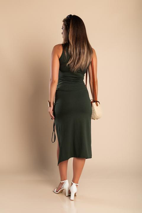 Elegantní maxi šaty, olivové