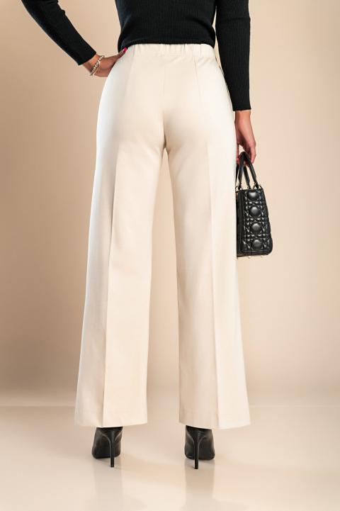 Elegantní kalhoty na knoflíky, krém