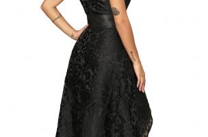 Elegantní mini šaty bez rukávů s krásnou krajkou Suzan, černé